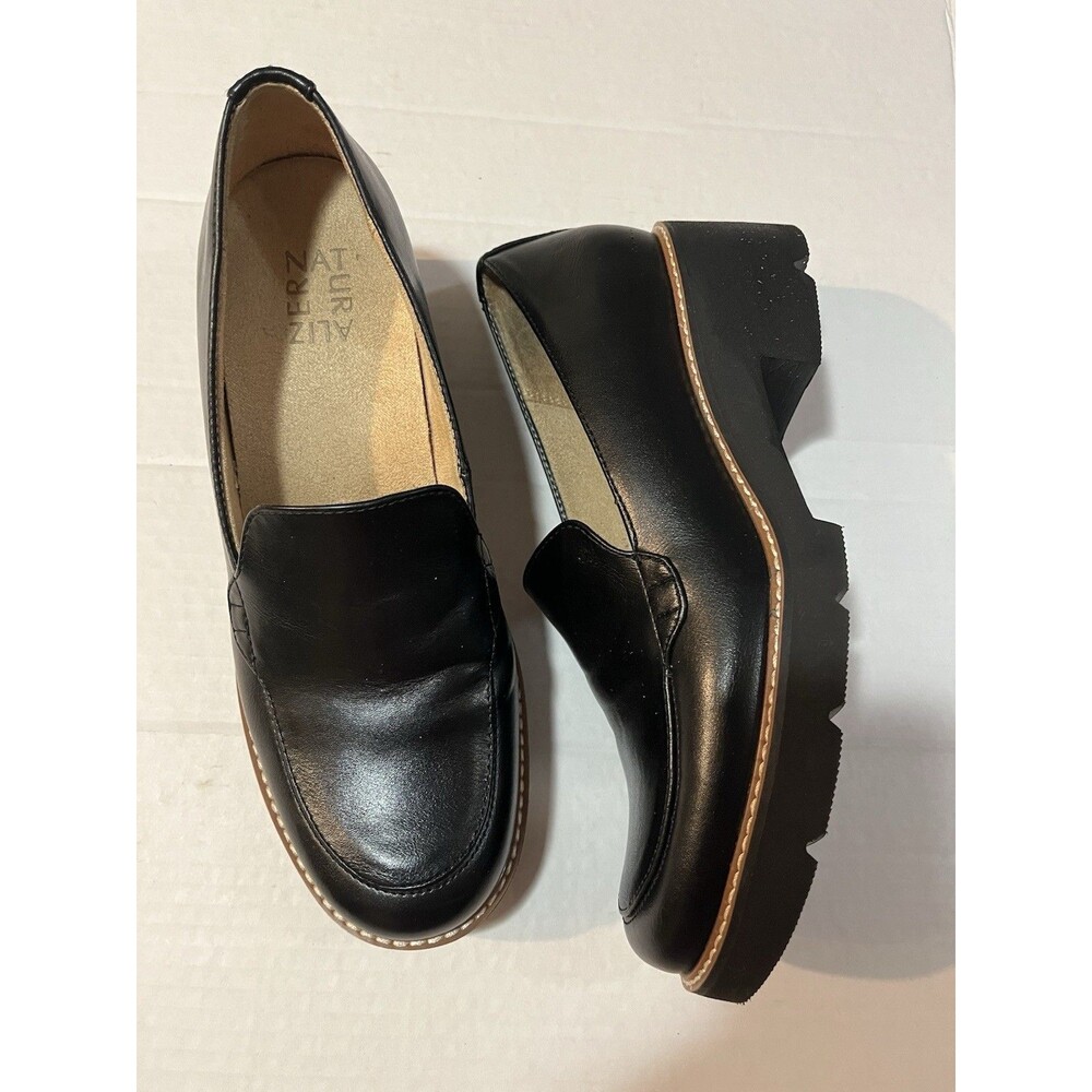 Naturalizer Black Platform Loafers